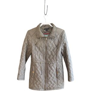 Preston & York quilted coat zippers pockets Sz S